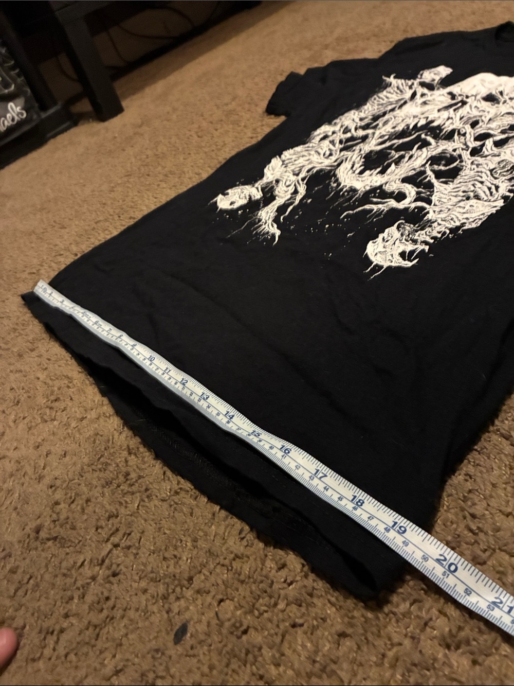 Affliction Black Tee with White Skeleton Skull Graphic - Picture 5 of 5